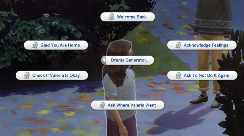 Drama generator til sims 4 menu